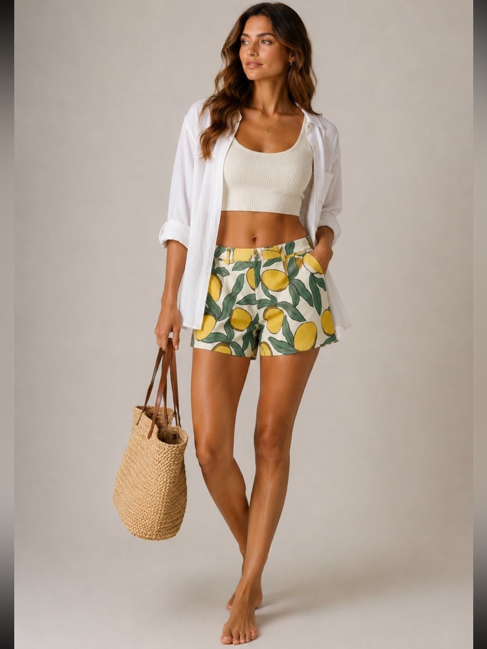 Rebecca Taylor Lemon Print Shorts